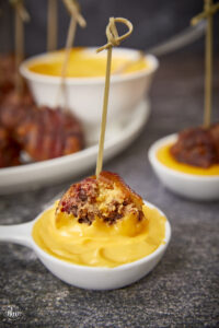 Smoked Bacon Wrapped Cheesy Big Daddy Mac Meatballs