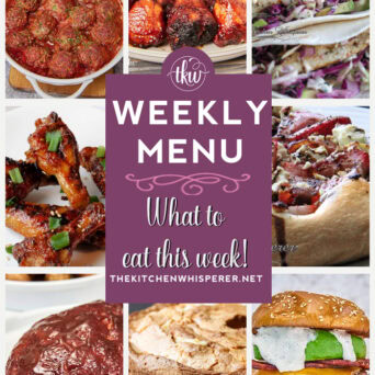 These Weekly Menu recipes allow you to get out of that same ol’ recipe rut and try some delicious and easy dishes! This week, I highly recommend making my Crock Pot Porcupine Meatballs, Grandma’s Vanilla Bean Cream Cheese Pound Cake, and Grilled Fish Soft Tacos with Baja Cream Sauce. Weekly Menu – 7 Amazing Dinners Plus Dessert, pound cake, fish tacos, summer pizza, peach basil, cream cheese pound cake, smoked meatloaf, smoked bbq meatloaf