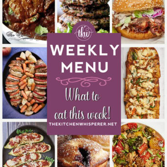 These Weekly Menu recipes allow you to get out of that same ol’ recipe rut and try some delicious and easy dishes! This week, I highly recommend making my Chunky Portabella Mushroom Veggie Burgers, Smoked Pulled Pork BBQ Sandwiches, Thai-Style Peanut Chicken Flatbread Pizza. Weekly Menu – 7 Amazing Dinners Plus Dessert, thai pizza, veggie burgers, pulled pork sandwiches, smoked pork butt, bbq sauce