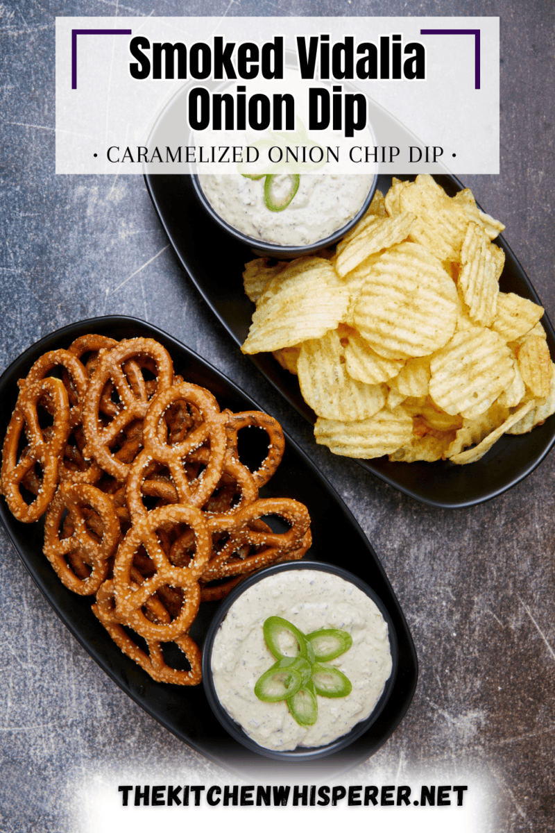 Delicious dips can elevate any gathering, and a caramelized Vidalia onion dip made on the smoker takes it to a whole new level. This smoky caramelized onion dip is truly an irresistible snacking favorite! Caramelized Vidalia Onion Dip Made On The Smoker, smoked onion dip, yoder smokers onion, best onion dip, caramelized onion dip, game day dip, chip dip, party dip