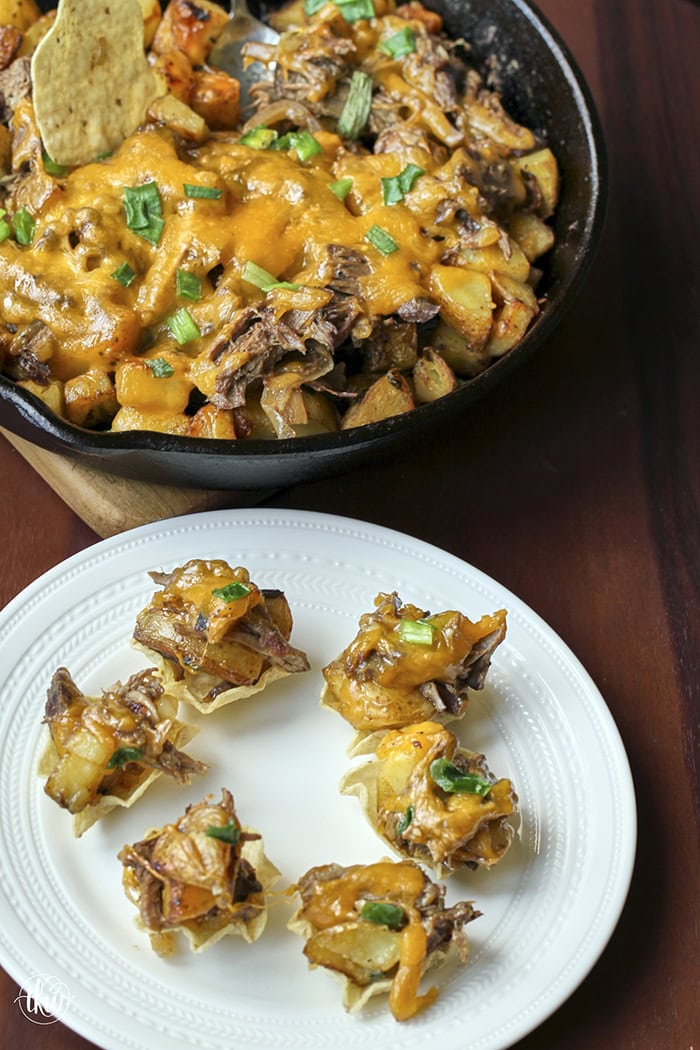 Transform your leftover pot roast into a mouthwatering dish. Crispy home fries, tortilla chips, and melted cheese come together in this unique twist on classic nachos. It's time to rethink how to enjoy your leftovers.