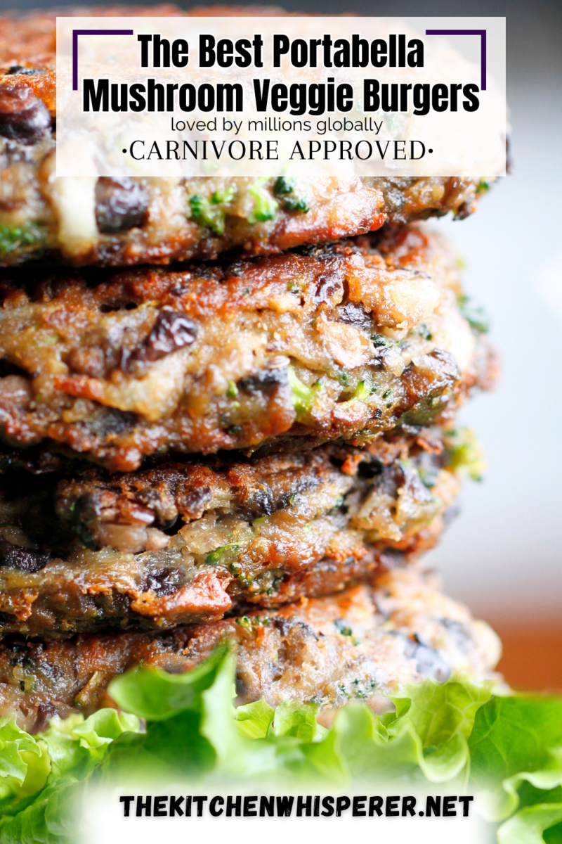 The Best Damn Chunky Portabella Veggie Burgers on the planet! Portabella mushrooms, veggies and seasonings make this a burger even carnivores love!