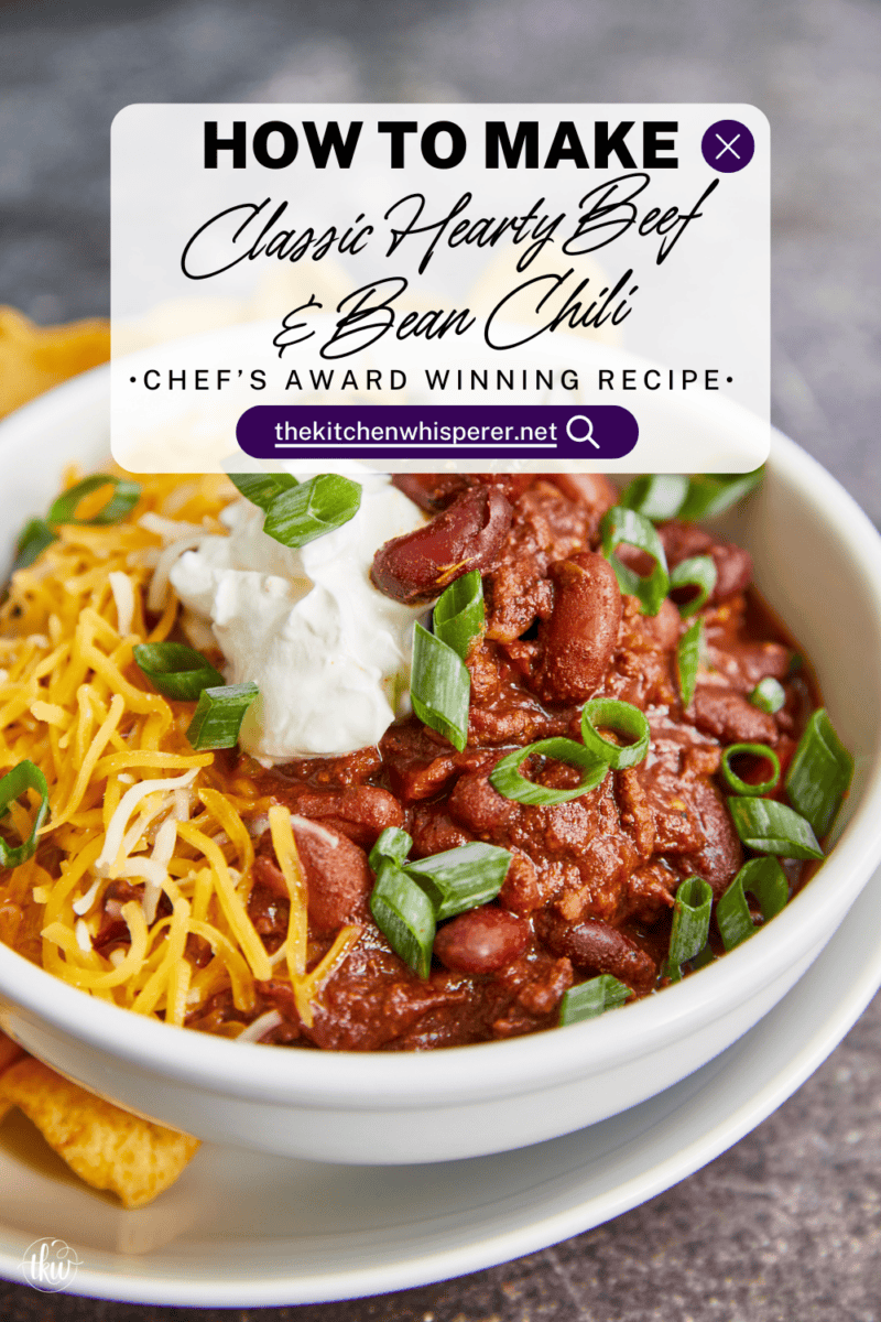 When the weather turns chilly, nothing warms the soul like a hearty chili. Award-winning beef and bean chili is a classic comfort food.