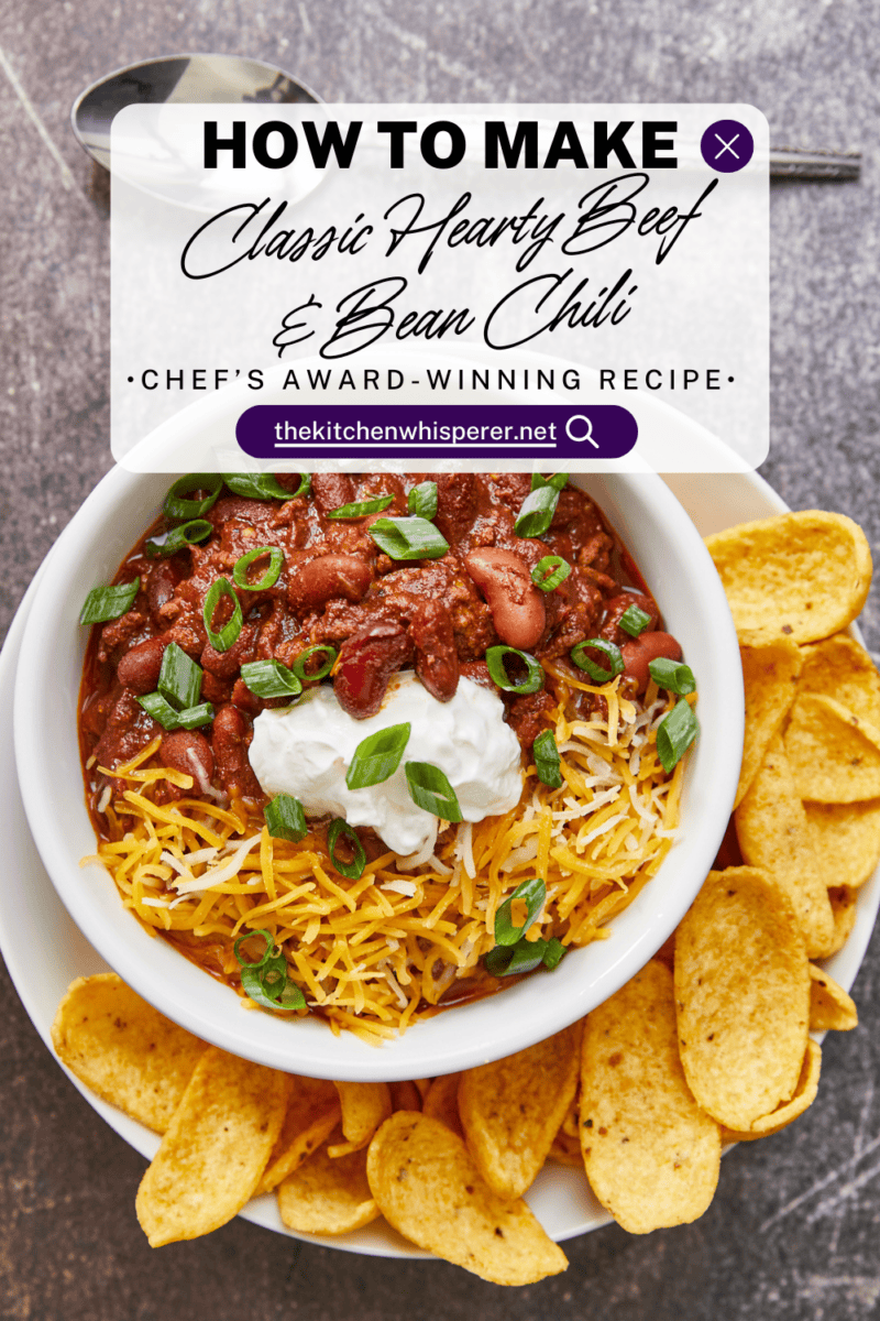 When the weather turns chilly, nothing warms the soul like a hearty chili. Award-winning beef and bean chili is a classic comfort food.