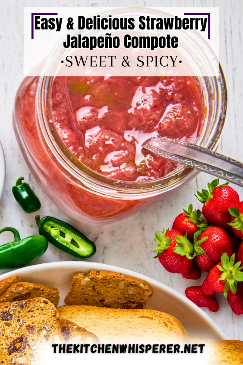 Sweet and spicy flavors come together deliciously with this strawberry jalapeno compote. It’s perfect for spreading on toast, atop cream cheese, or drizzling over your favorite desserts.