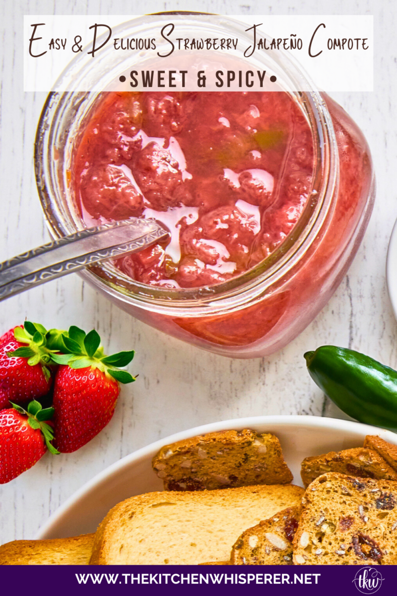 Sweet and spicy flavors come together deliciously with this strawberry jalapeno compote. It’s perfect for spreading on toast, atop cream cheese, or drizzling over your favorite desserts.