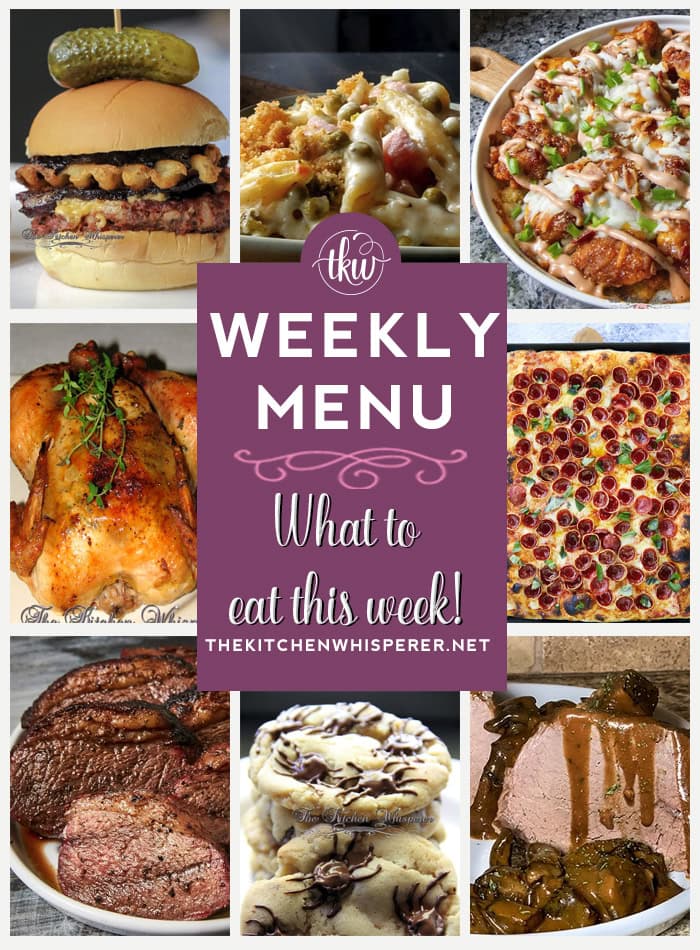 These Weekly Menu recipes allow you to get out of that same ol’ recipe rut and try some delicious and easy dishes! This week, I highly recommend making my Roasted Cornish Hens, The Best BBQ Bacon Cheesy Chicken Tater Tot Casserole, and Itsy Bitsy Spider Cookies.