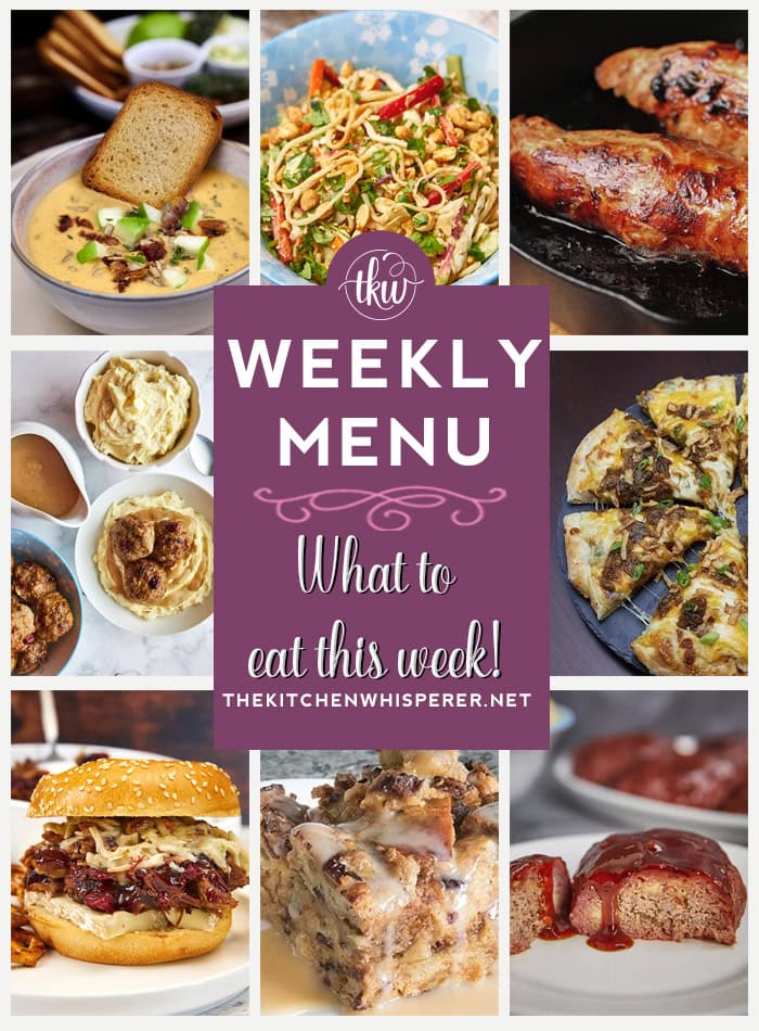 These Weekly Menu recipes allow you to get out of that same ol’ recipe rut and try some delicious and easy dishes! This week, I highly recommend making my Maple Chipotle BBQ Pork Tenderloin, Thanksgiving Gobbler Turkey Dinner Meatballs, and BBQ Brisket Smoked Individual Meatloaves.