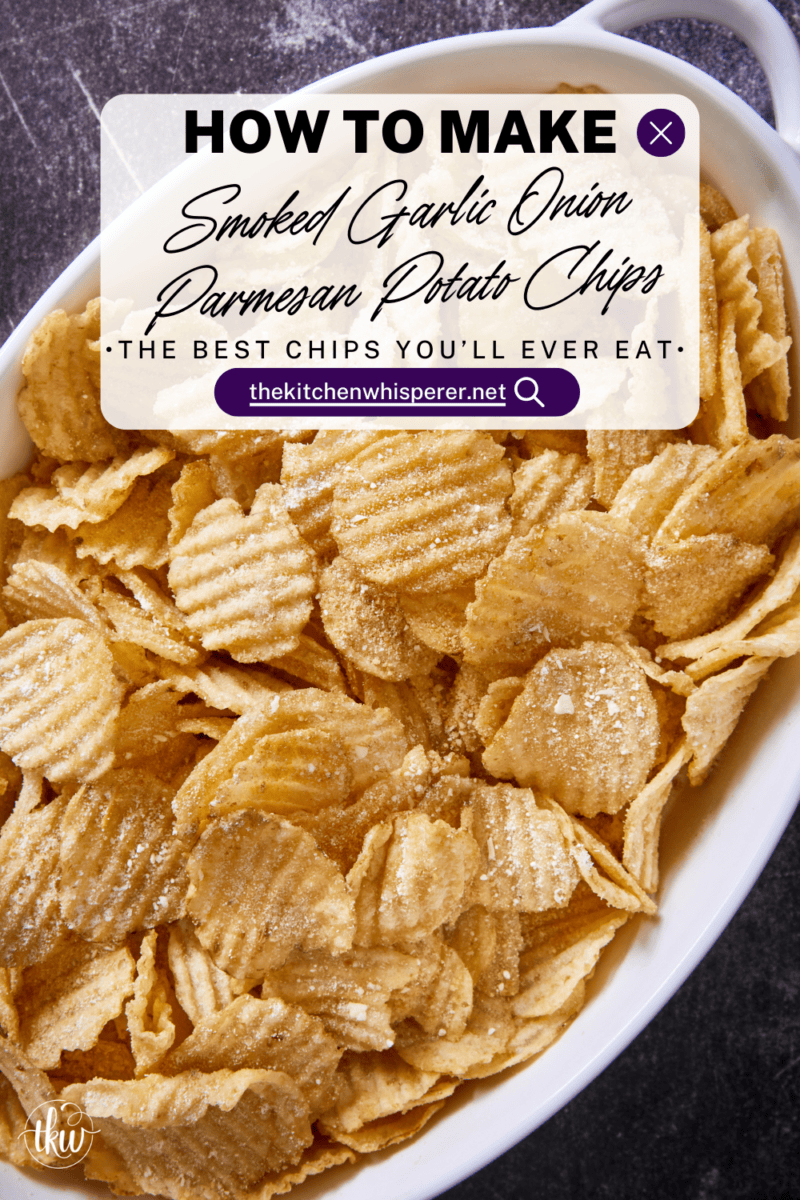 Elevate your boring potato chips by seasoning them with garlic & onion powder, coating them in Parmesan cheese & smoking them to perfection!