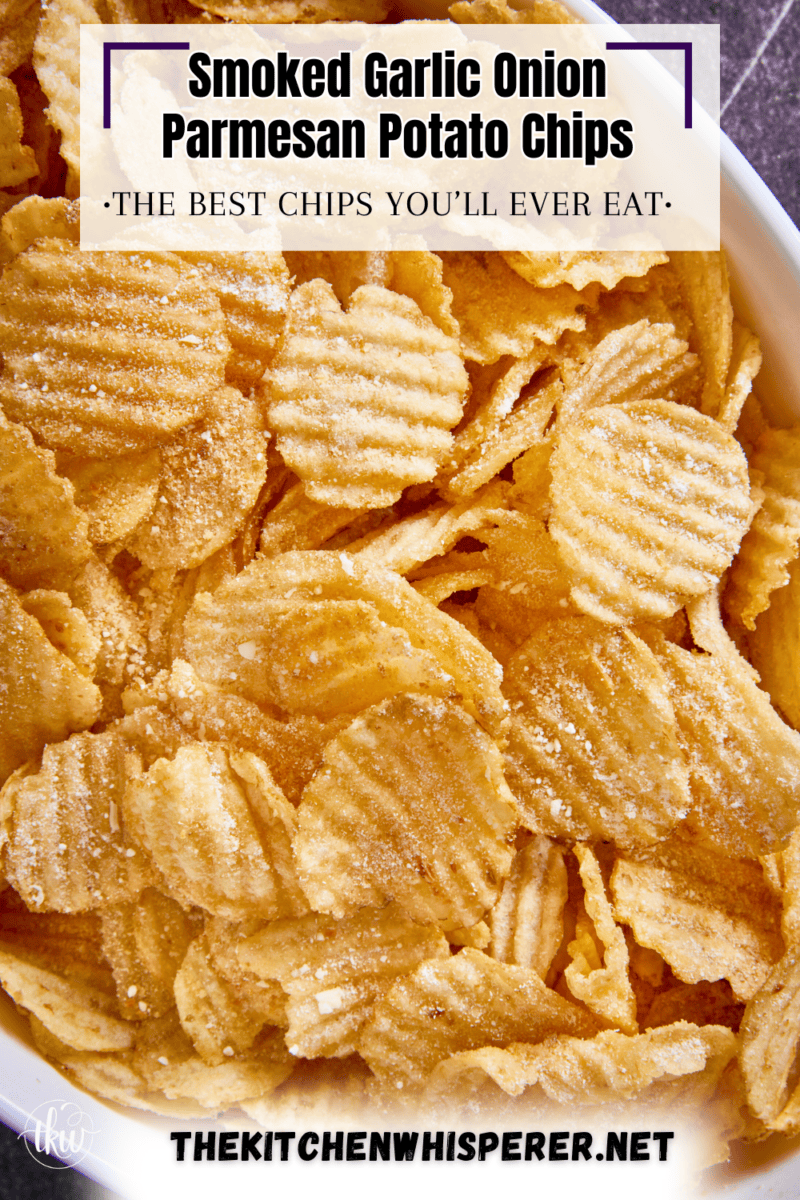 Elevate your boring potato chips by seasoning them with garlic & onion powder, coating them in Parmesan cheese & smoking them to perfection!