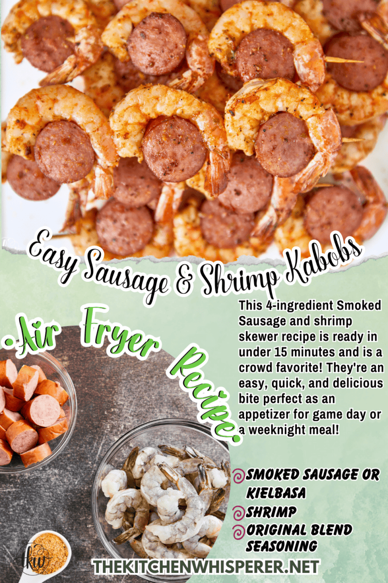 This 4-ingredient Smoked Sausage and shrimp skewer recipe is ready in under 15 minutes and is a crowd favorite! They're an easy, quick, and delicious bite that's perfect as an appetizer for game day or a weeknight meal!