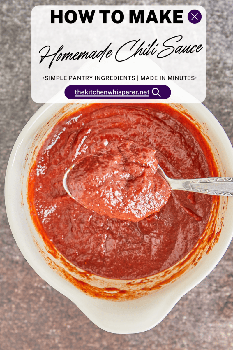 Using simple pantry ingredients, learn to make chili sauce from scratch in minutes! It's the perfect combination of sweet and savory for seafood, sauces, and dips! Skip the store-bought stuff and make it at home!