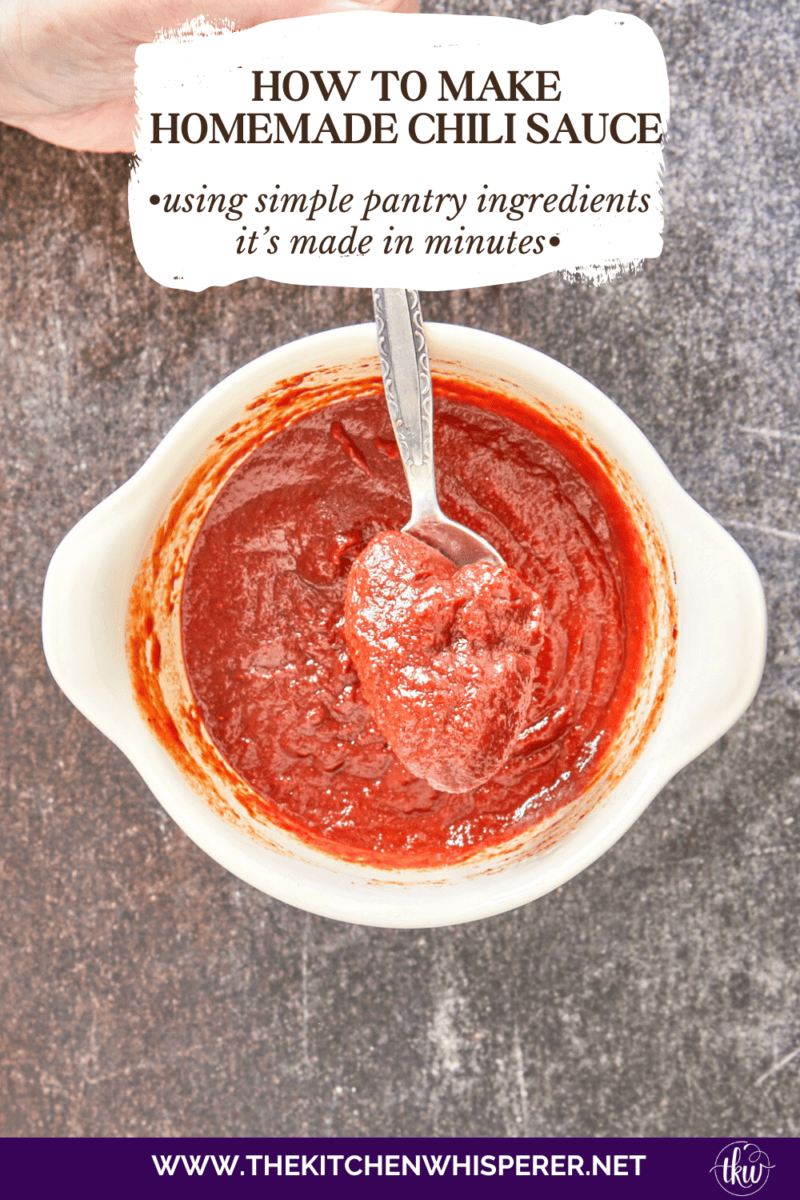 Using simple pantry ingredients, learn to make chili sauce from scratch in minutes! It's the perfect combination of sweet and savory for seafood, sauces, and dips! Skip the store-bought stuff and make it at home!