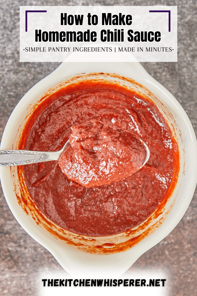 Using simple pantry ingredients, learn to make chili sauce from scratch in minutes! It's the perfect combination of sweet and savory for seafood, sauces, and dips! Skip the store-bought stuff and make it at home!