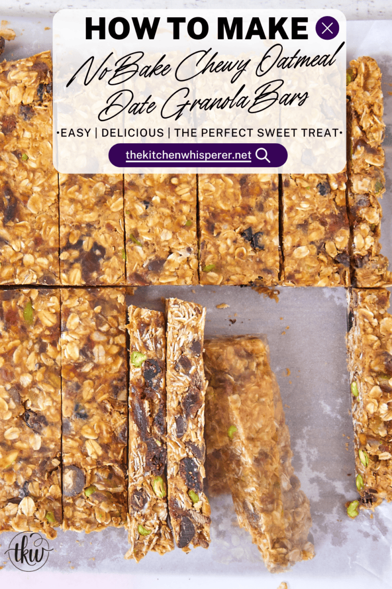 Deliciously naturally sweet, these no-bake peanut butter oat date bars are the perfect sweet treat full of pistachios, dried cranberries, and dark chocolate chips