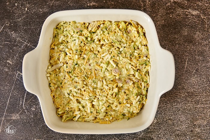 This easy cheesy zucchini casserole is made with simple ingredients and is ideal for any night of the week. It's comforting and flavorful, and it will quickly become a family favorite!