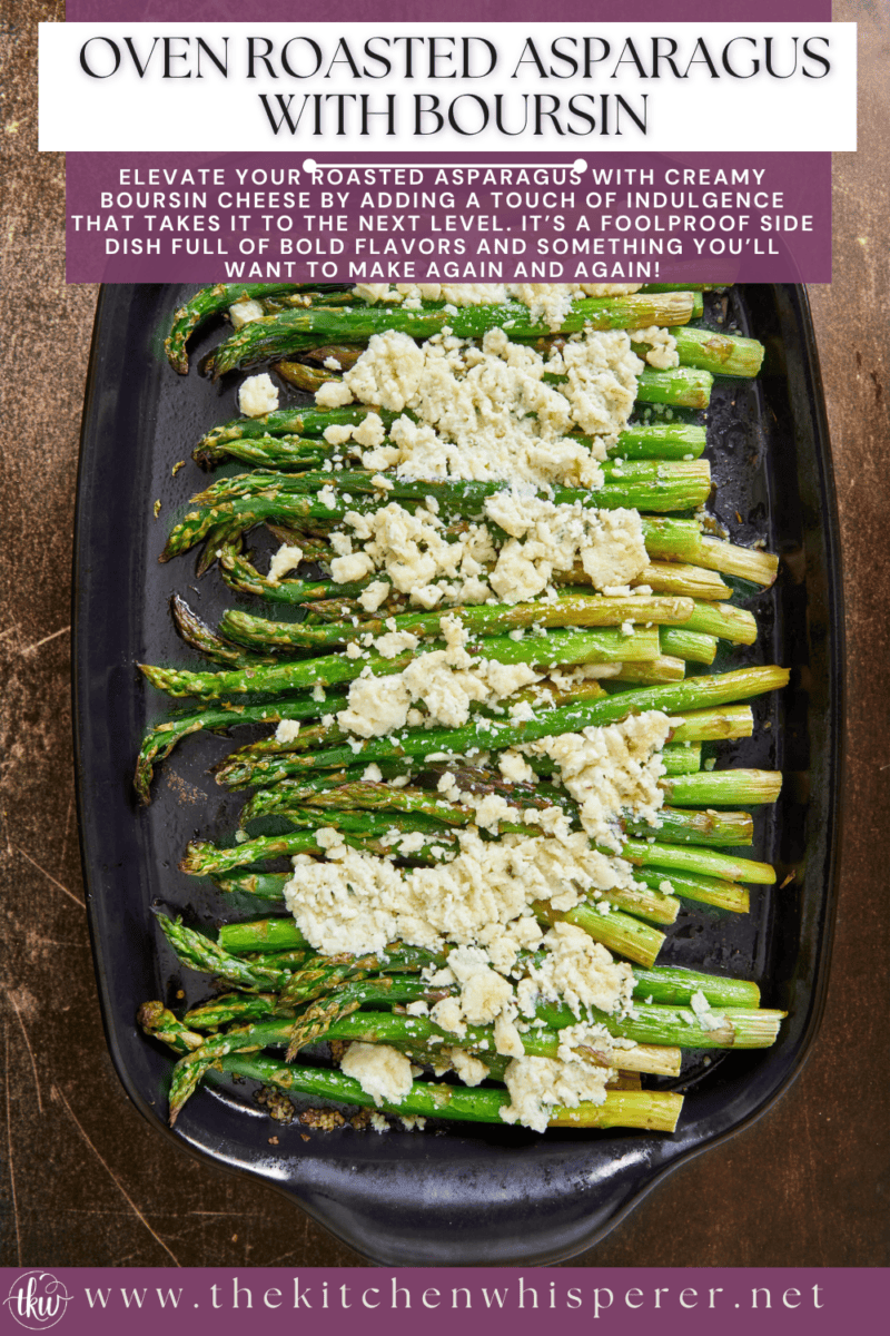 Elevate your roasted asparagus with creamy Boursin cheese by adding a touch of indulgence that takes it to the next level. It’s a foolproof side dish full of bold flavors and something you’ll want to make again and again!