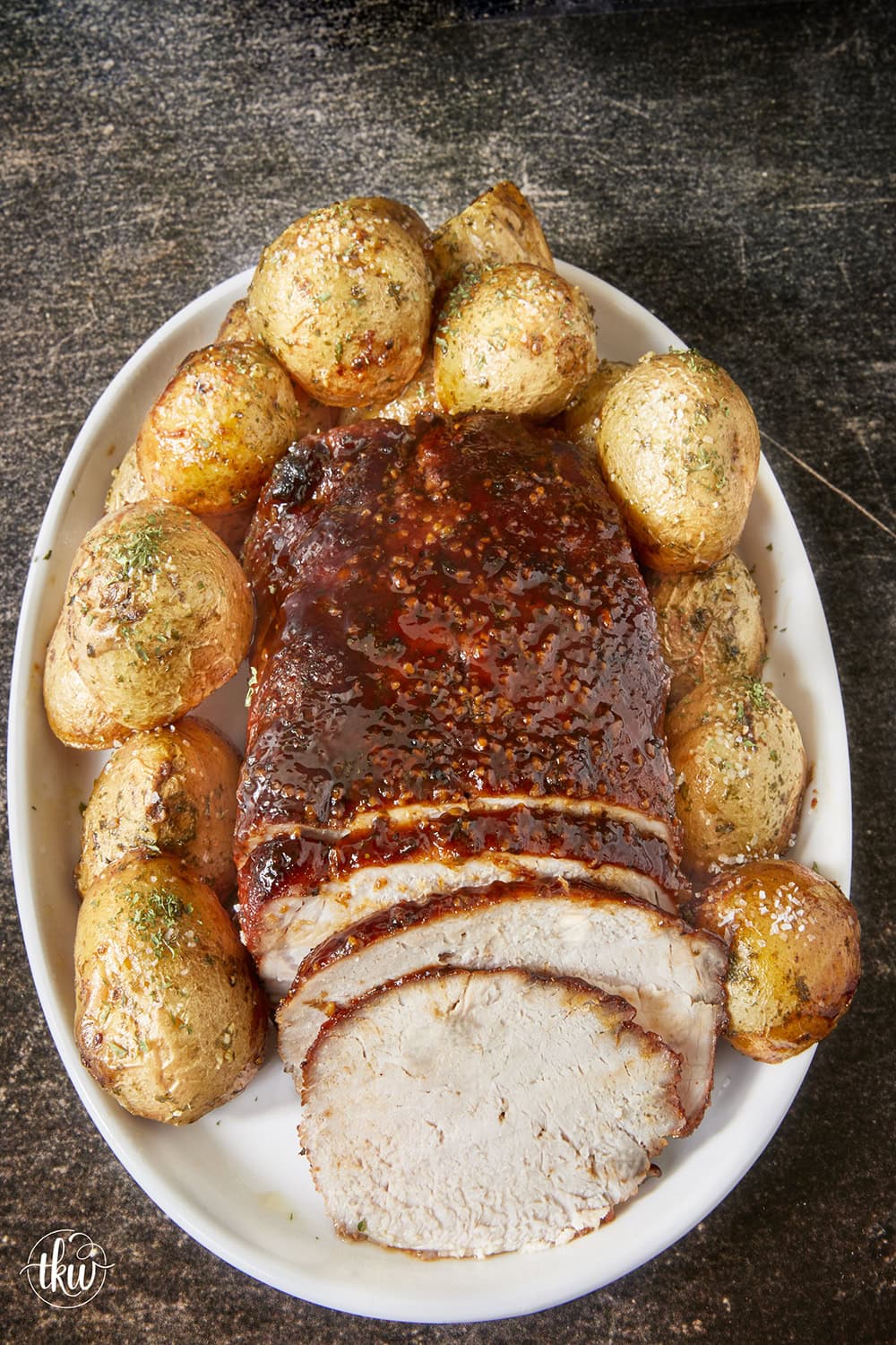 Honey BBQ Roasted Pork Loin & Potatoes