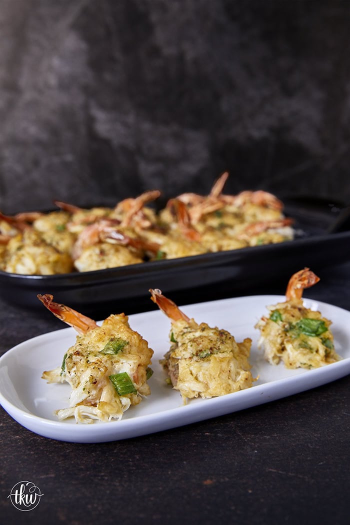 Transform your next meal with these smoky, tender shrimp stuffed with a rich jumbo lump crab filling; all topped off with a decadent garlic shallot butter sauce that’ll leave everyone craving more!