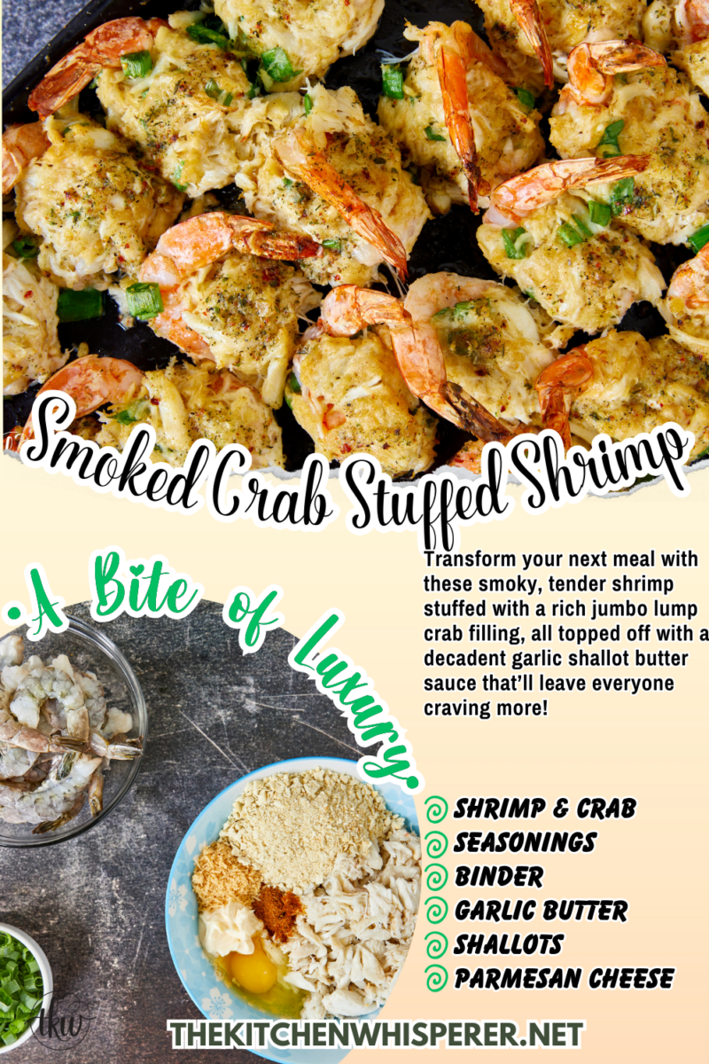 Transform your next meal with these smoky, tender shrimp stuffed with a rich jumbo lump crab filling; all topped off with a decadent garlic shallot butter sauce that’ll leave everyone craving more!