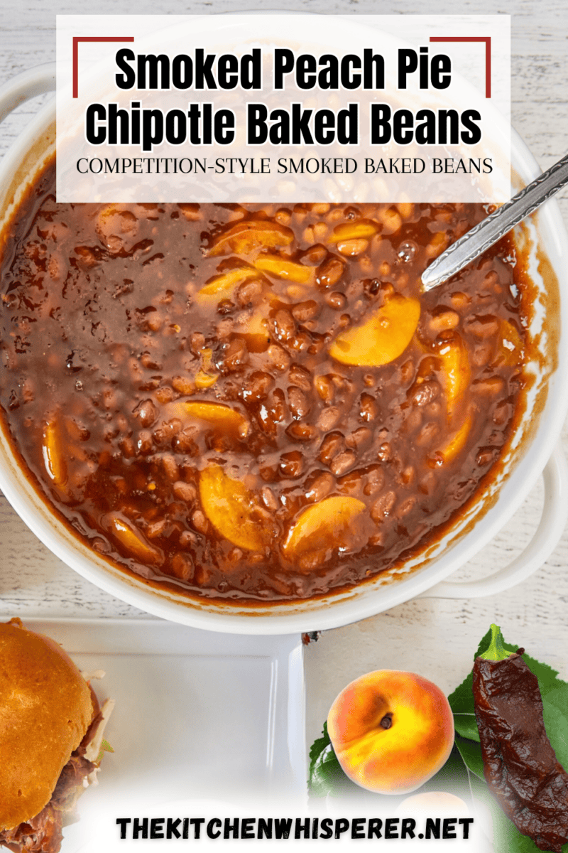 These Smoked Peach Pie Chipotle Baked Beans bring a bold, irresistible twist to a classic side dish. Slow-smoked beans soak up a rich, smoky sauce that combines the natural sweetness of peach filling with the smoky heat of chipotle peppers.