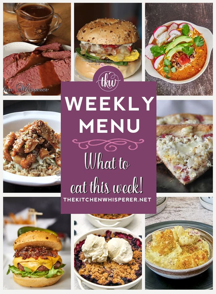 These Weekly Menu recipes allow you to get out of that same ol’ recipe rut and try some delicious and easy dishes! This week, I highly recommend making my Slow Cooker Guinness Corned Beef & Cabbage, Cheesy Reuben Gnocchi Casserole, and Creamy Cheesy Chicken Enchilada Soup.